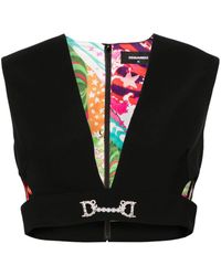 DSquared² - Logo-plaque Cropped Top - Lyst