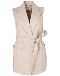 Peserico - Belted Notch-Lapel Waistcoat - Lyst