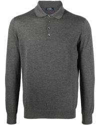 Barba Napoli - Long-Sleeved Knit Polo Shirt - Lyst
