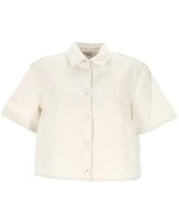 Agnona - Button-Fastening Cropped Shirt - Lyst