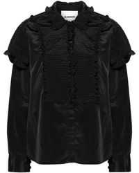 Jil Sander - Ruffled Button-Up Blouse - Lyst