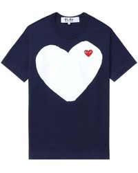 COMME DES GARÇONS PLAY - T-shirt en coton à imprimé coeur - Lyst
