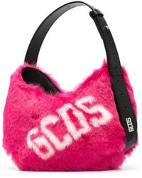 Gcds - Small Comma Faux Fur Logo Shoulder Bag - Lyst