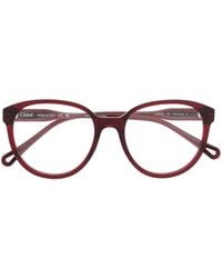 Chloé - Brille Mit Rundem Gestell - Lyst