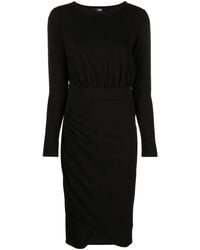 KARL LAGERFELD - Logo-Embroidered Long-Sleeve Jersey Dress - Lyst