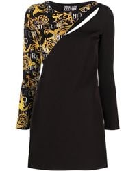 Versace - Logo-print Cut-out Dress - Lyst