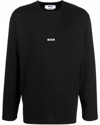 MSGM - Langarmshirt Mit Logo-Print - Lyst