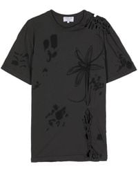 Collina Strada - Nash Floral-graphic Tie-detail T-shirt - Lyst