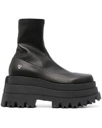 Naked Wolfe - Sassy 90 Platform Faux Leather Boots - Lyst