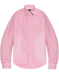 Balenciaga - Hemd mit Logo-Stickerei - Lyst