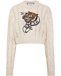 Philipp Plein - Tattoo Cropped Wool Jumper - Lyst