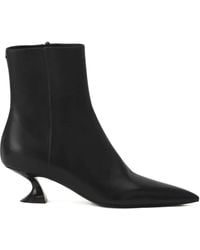 Lanvin - Pointed-Toe Sculpted-Heel Ankle Boots - Lyst