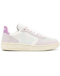 Veja - V-10 Panelled Leather Sneakers - Lyst