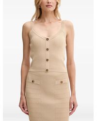 Guess - Emmie Button Ribbed Top - Lyst