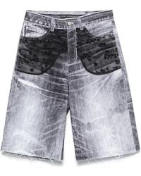 ANDERSSON BELL - Lace-Panels Denim Shorts - Lyst