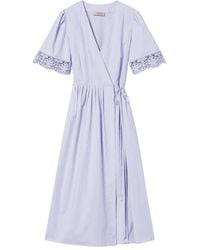 Twinset - Robe Portefeuille À Détails En Dentelle - Lyst