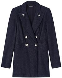 Emporio Armani - Manteau À Boutonnière Croisée - Lyst