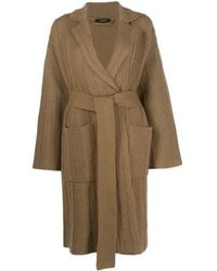 JOSEPH - Striped Fine-Knit Coat - Lyst