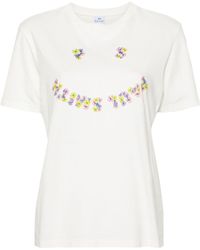 PS by Paul Smith - Floral Happy-print Cotton T-shirt - Lyst