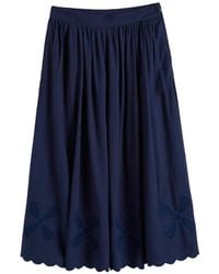 Chinti & Parker - Broderie Scalloped Midi Skirt - Lyst