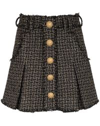Balmain - Pleated Mini Skirt - Lyst