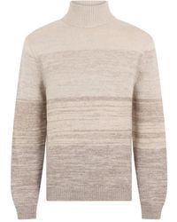 Malo - Striped Turtleneck Sweater - Lyst