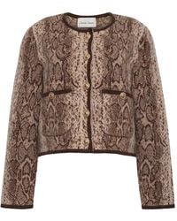 Cara Cara - Bristol Snakeskin-Print Cardigan - Lyst