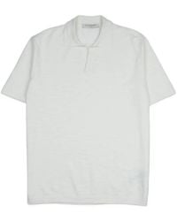 Brooksfield - Bowling-Collar Linen Polo T-Shirt - Lyst