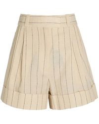 Rag & Bone - Neila Striped Cuffed-Hem Shorts - Lyst