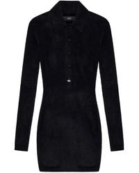 Amiri - Velvet Long-Sleeve Mini Dress - Lyst