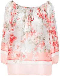 ERMANNO FIRENZE - Floral-Print Crepe Blouse - Lyst