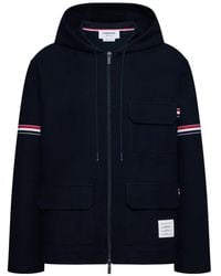 Thom Browne - Stripe-Detail Hooded Jacket - Lyst