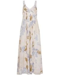 Seventy - Floral-Print V-Neck Maxi Dress - Lyst
