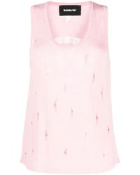 Barrow - Distressed-Effect Sleeveless Top - Lyst