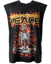 HELLSTAR - Inner Peace Skeleton Distressed Graphic Vest - Lyst