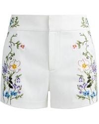 Alice + Olivia - Cady Floral-Embroidered Shorts - Lyst