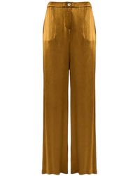 Nenette - Crinkle-Satin Wide-Leg Trousers - Lyst