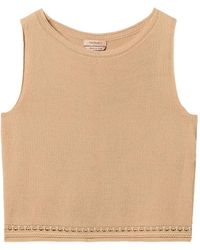 Twinset - Knit Top With Fringes - Lyst