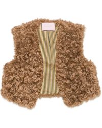 Kristina Ti - Faux-Fur Cropped Gilet - Lyst