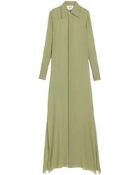 Ami Paris - Floor-Length Silk Shirt Dress - Lyst