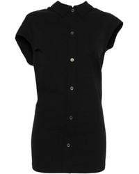 Issey Miyake - Button-Fastening Short-Sleeve Top - Lyst