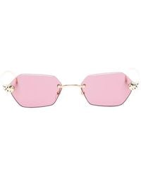 Cartier - Geometric Rimless Sunglasses - Lyst