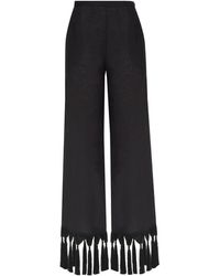 ‎Taller Marmo - Marlino Fringes-Detail Linen Trousers - Lyst