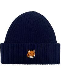 Maison Kitsuné - Embroidered Ribbed Hat - Lyst
