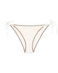 MC2 Saint Barth - Virgo Crinkle-Effect Embroidered Bikini Bottoms - Lyst