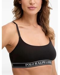 Polo Ralph Lauren - Logo-Tape Ribbed-Knit Bra - Lyst