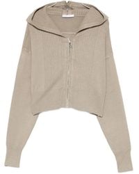 Patrizia Pepe - Hooded ribbed cardigan - Lyst