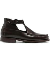 Hereu - Brushed Leather Buckle Ankle Boots - Lyst