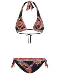 Dolce & Gabbana - Carretto-Print Triangle Bikini - Lyst