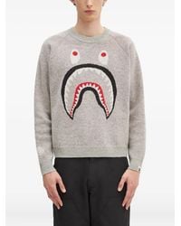A Bathing Ape - Jersey Shark con manga raglán - Lyst